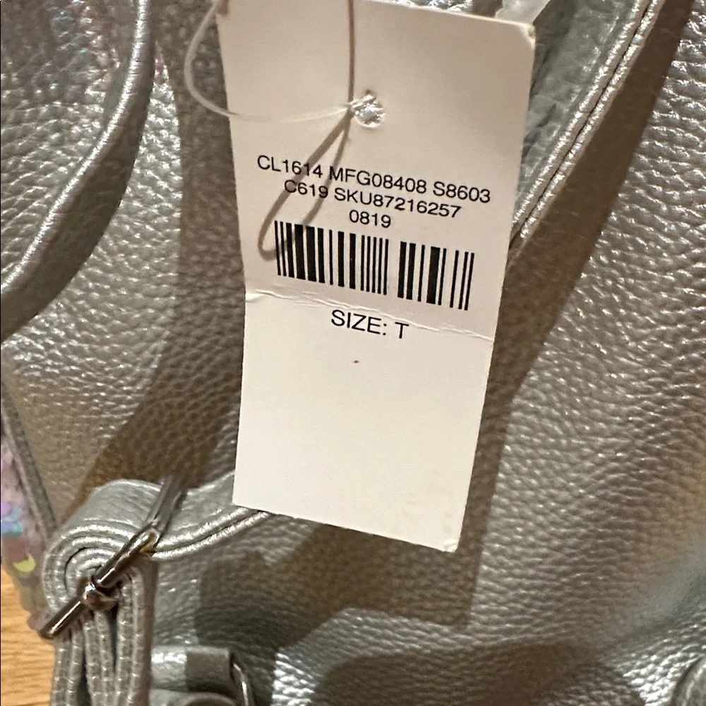 NWT Justice Initial Flip Sequin Mini Backpack Silver Mini Back pack